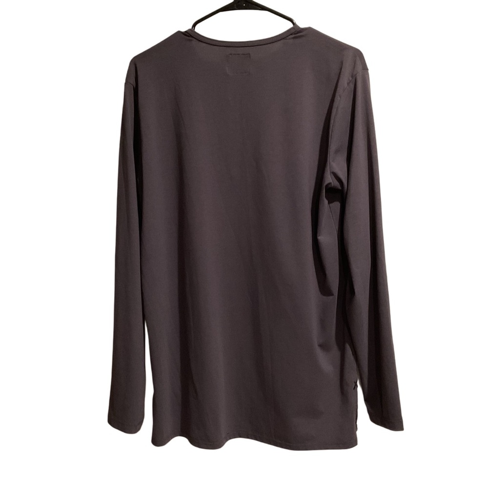 Cuts Men’s Henley Shirt Long Sleeve Dark Gray - Picture 2 of 10